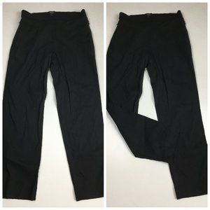 THEORY Black Linen Blen Zippered Pockets Pull On Dress Pant